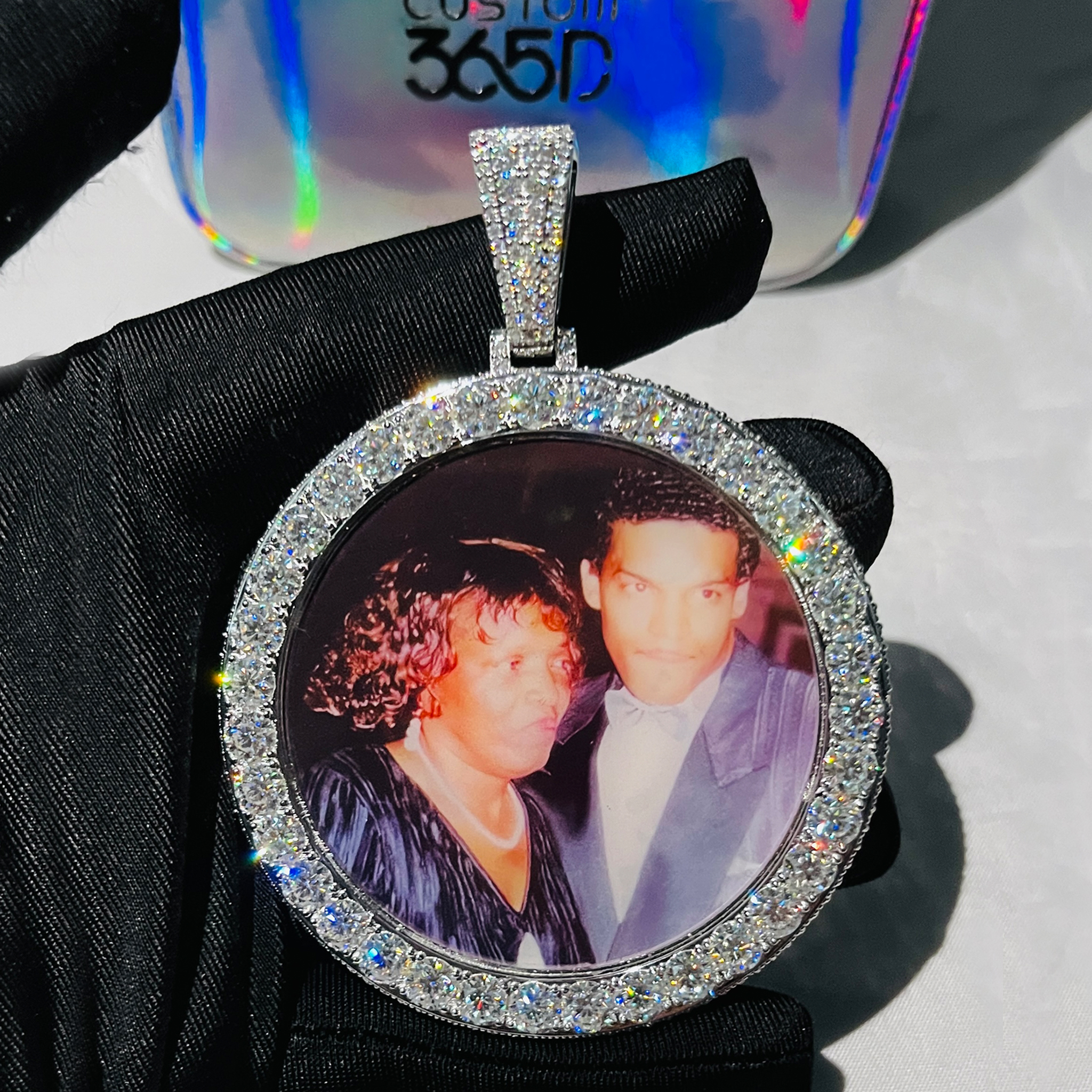 2-inch Big diamond Photo Pendant