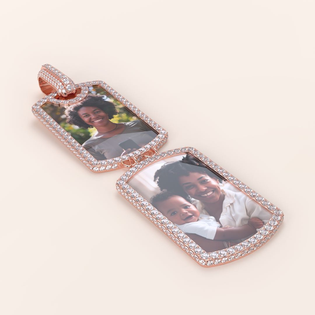 3-inch Double-tag Photo Pendant
