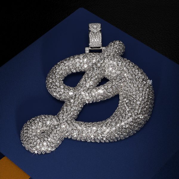 Blinding 3D Initial Pendant in Marquise & Teardrop Stones