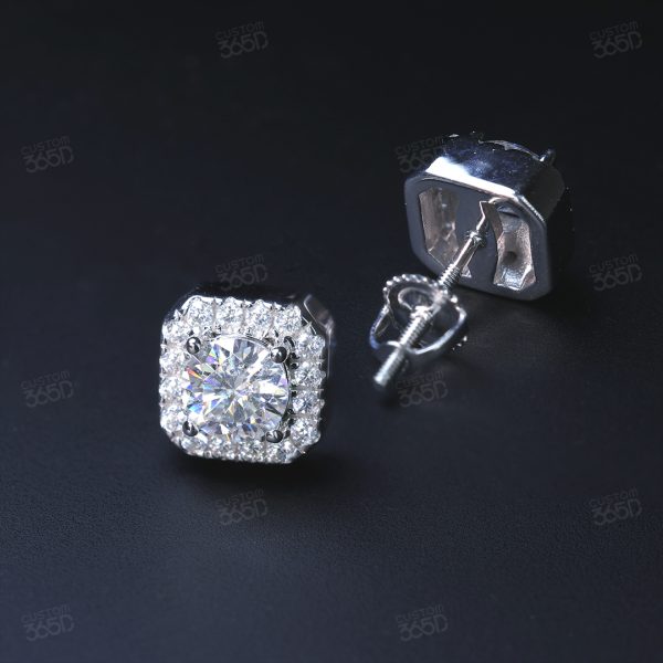 8mm Cluster Square Earrings - Image 2