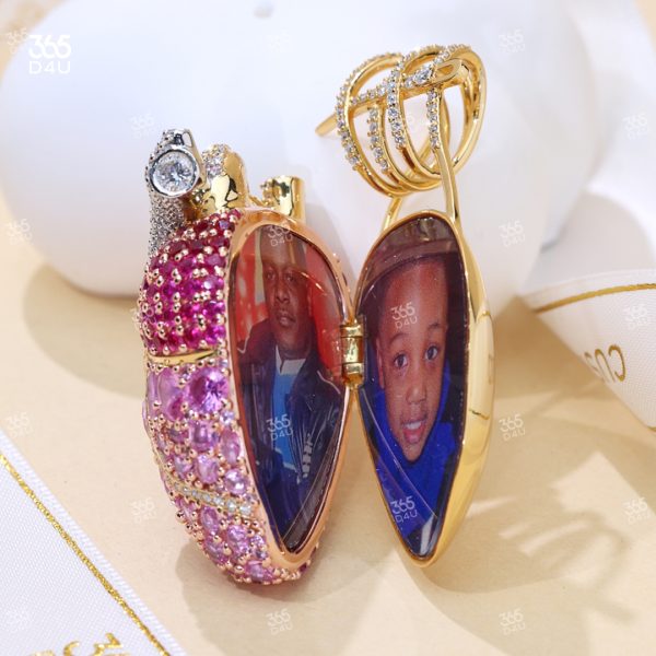 2-inch 3D Heart Photo Pendant - Image 4