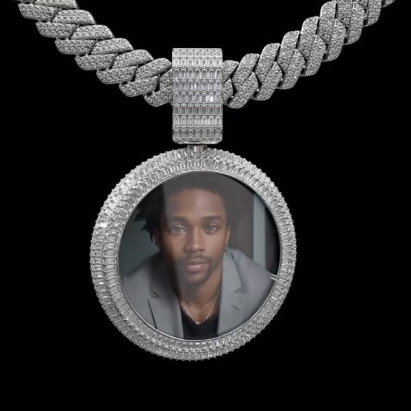 2-inch Emerald Double-side Photo pendant