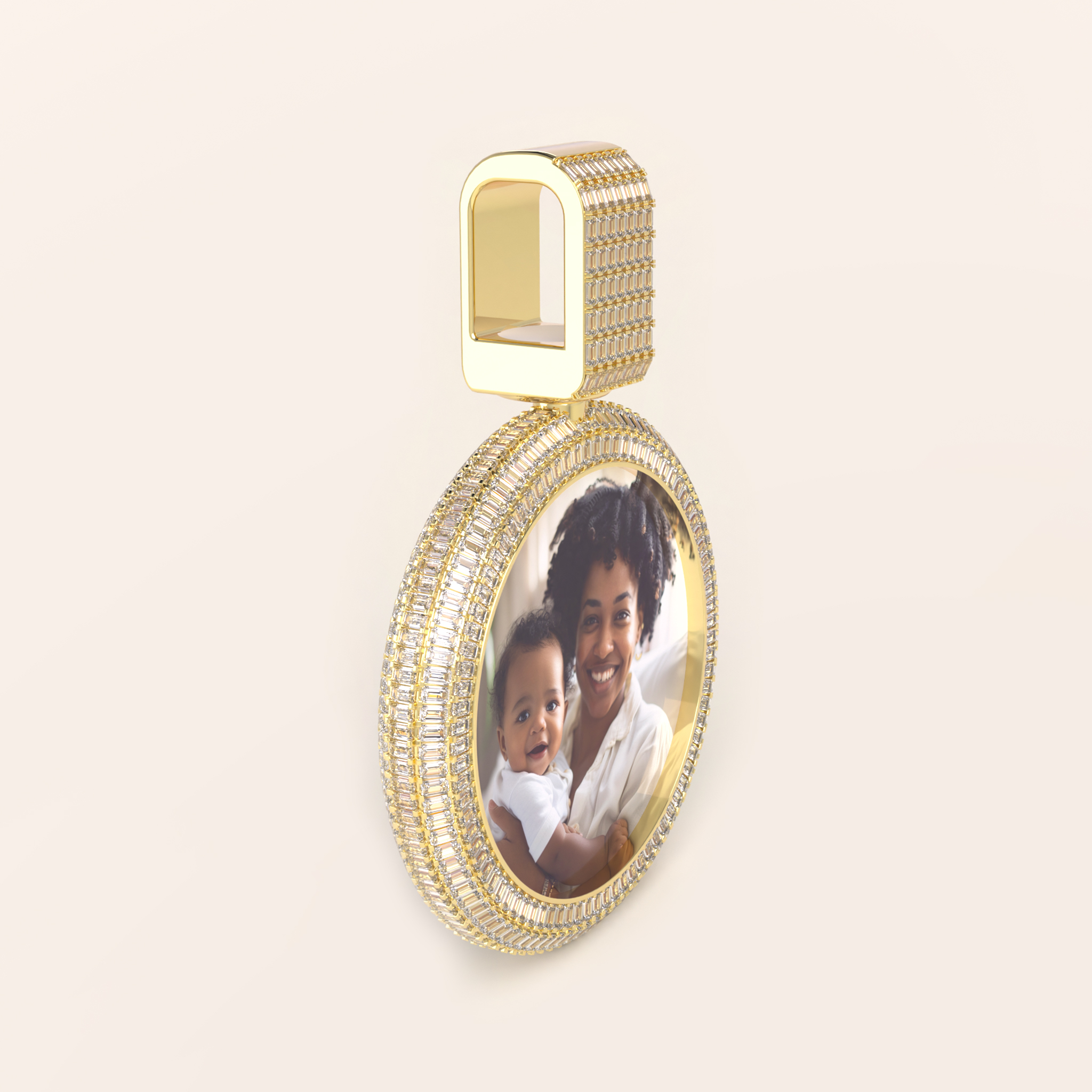 2-inch Emerald Double-side Photo pendant - Image 4