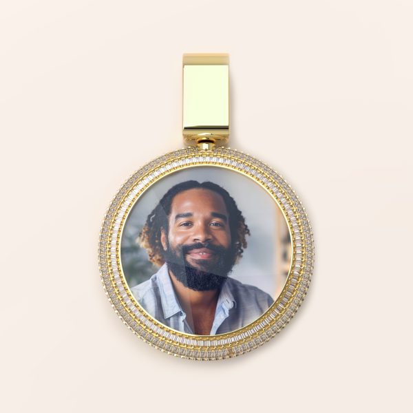 2-inch Emerald Double-side Photo pendant - Image 3