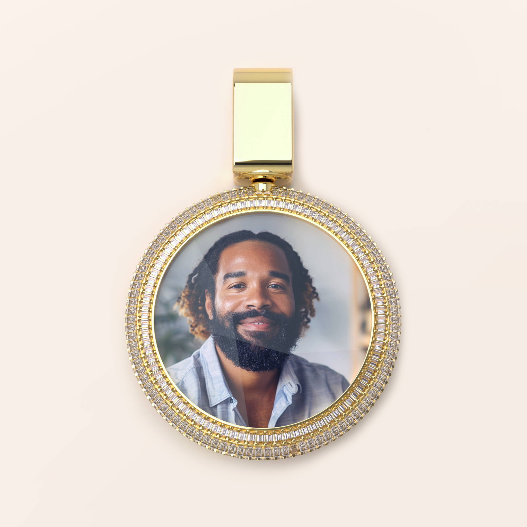 2-inch Emerald Double-side Photo pendant - Image 3