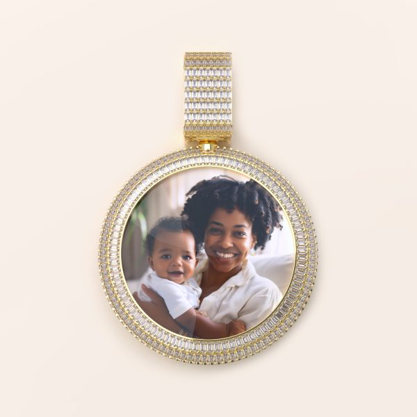 2-inch Emerald Double-side Photo pendant - Image 2