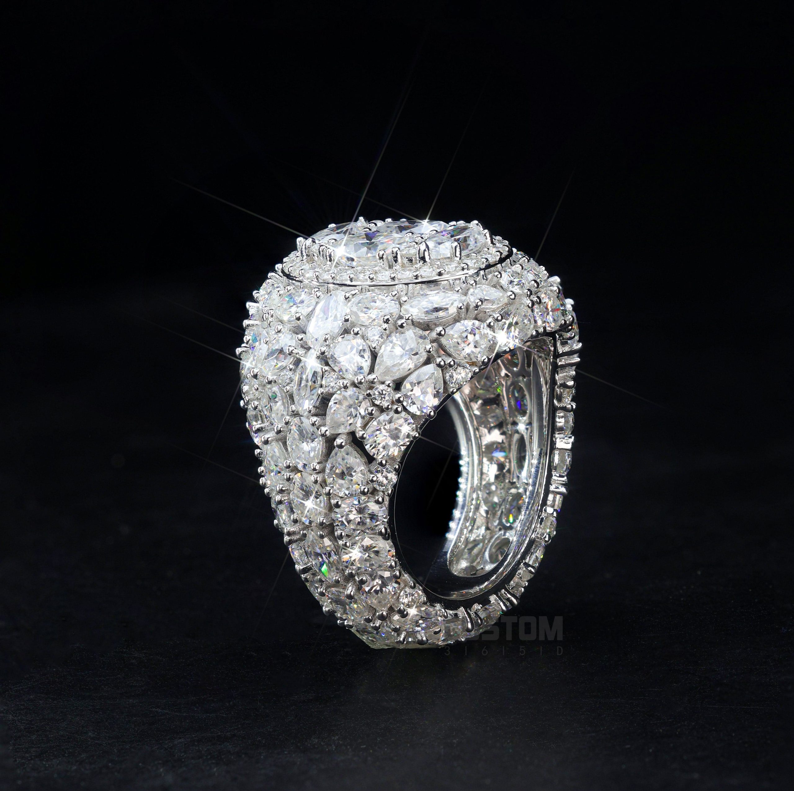 Mixed Pear-shaped Unisex Design Ring - Image 3