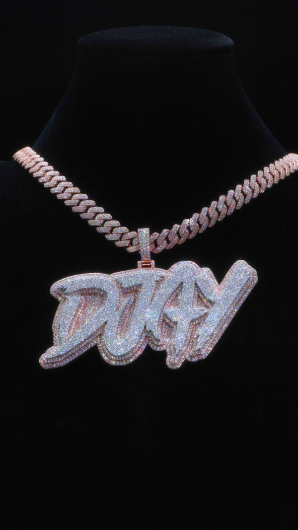 DJAY Fully Iced Out Brush Letter Pendant