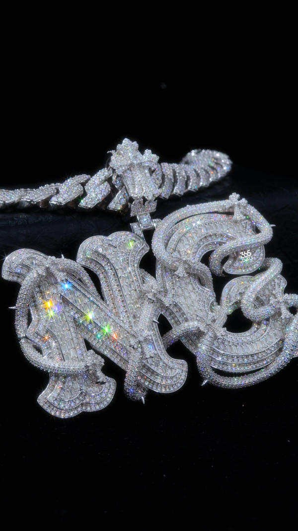 NG Custom Iced Out Intertwined Two-Letter Pendant