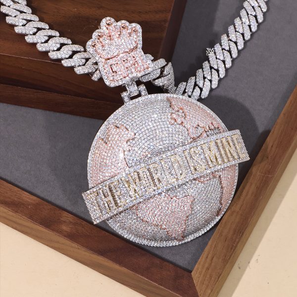 Luxury 3D Globe Pendant with Crown