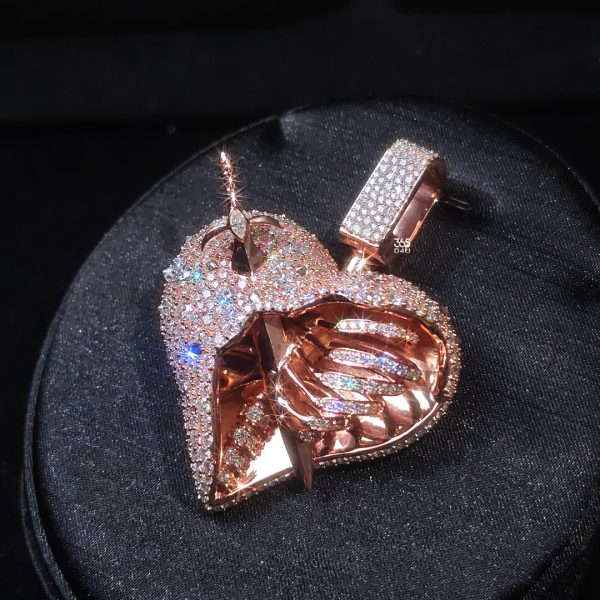 Heart Photo Pendant with 4mm rope chain
