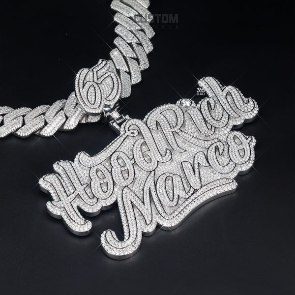 23jan127图片 (5) Oversized Double-Row Name Pendant