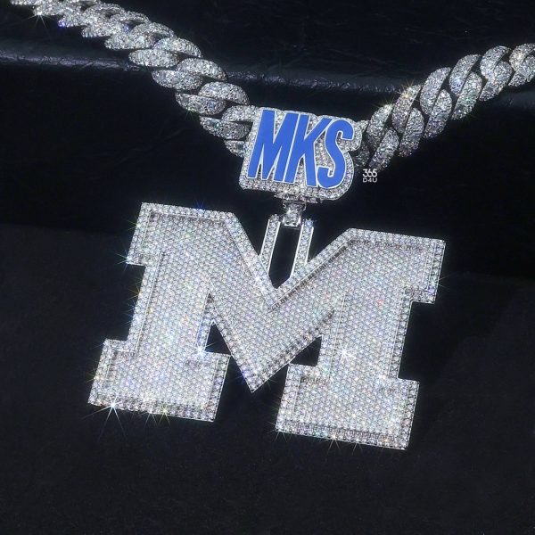 M Wide Jersey Letter Pendant