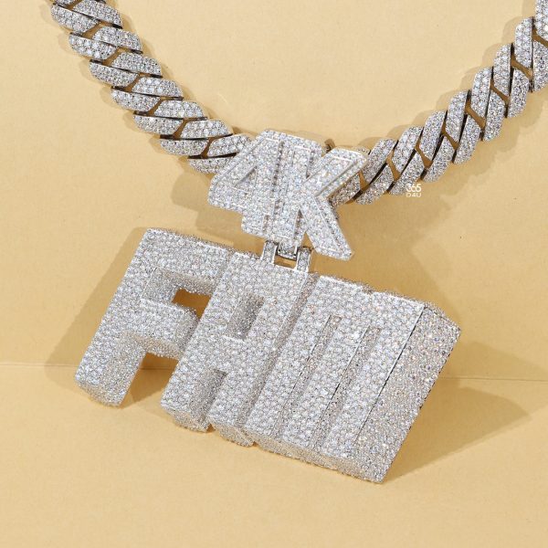 Custom 3D Block  Mosaic Letter Pendant