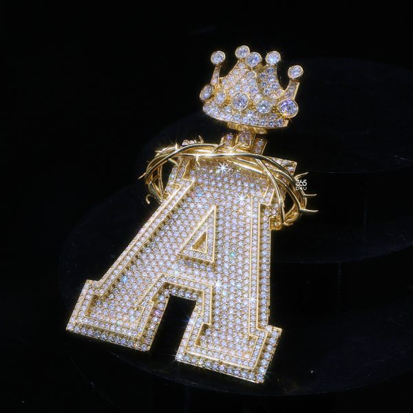 Letter A Royal Thorn Initial Pendant