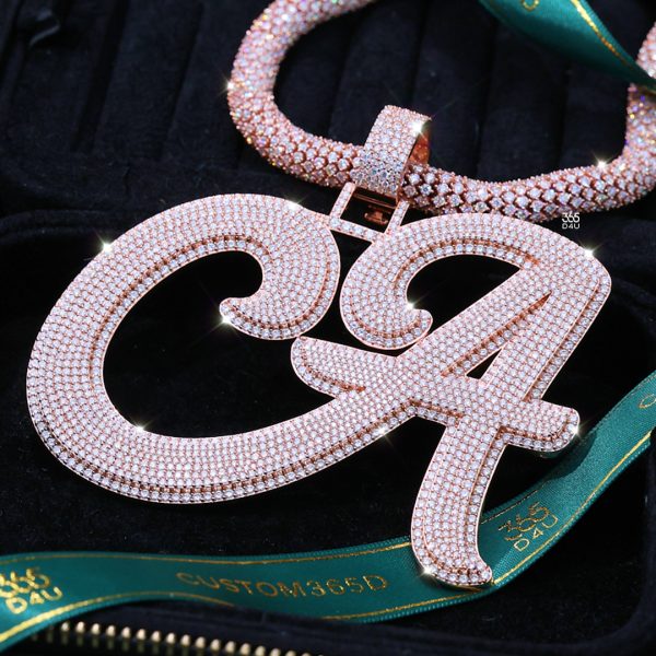 Letter A Custom Script Initial Pendant