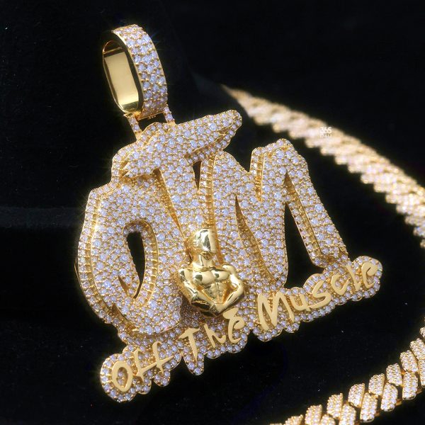 Custom Mosaic Iced Pendant with 3D Center Figure