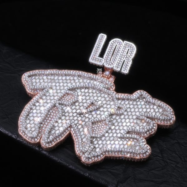 Custom 3D Emerald Brush Name Pendant