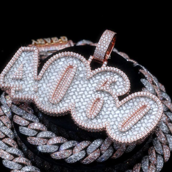 4060 Custom Emerald Bubble Number Pendant