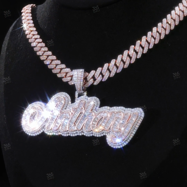 Custom Emerald Cursive Name Pendant