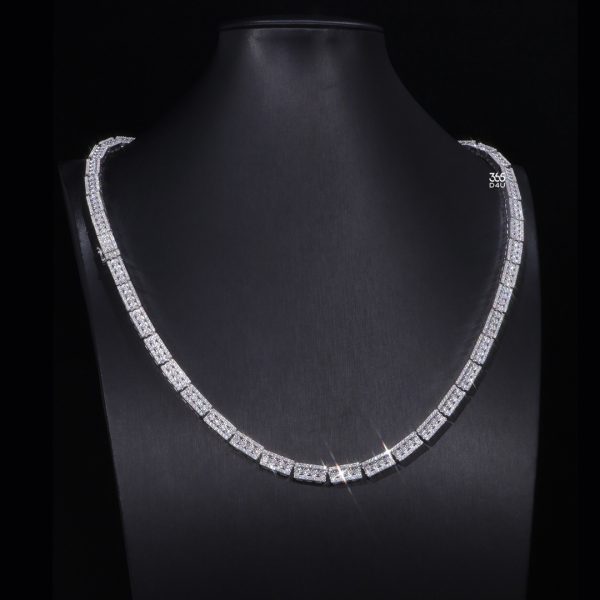 CD24JUL059图片 Dual-Row Diamond Link Necklace with Openwork Back Design