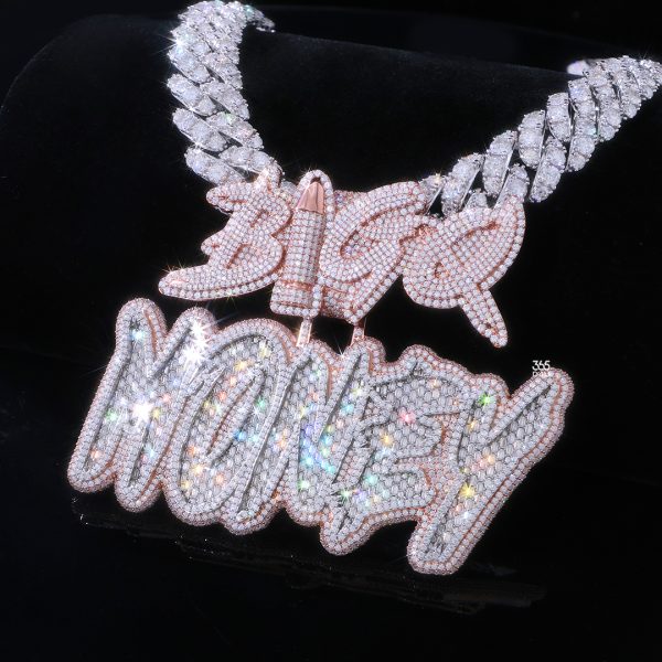 Brush Letter Pendant With Oversized Custom Bail