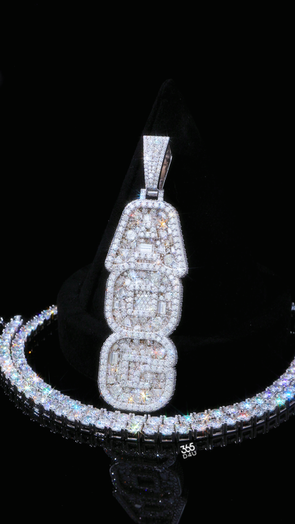 Fully Iced Mixed-Cut Vertical Pendant
