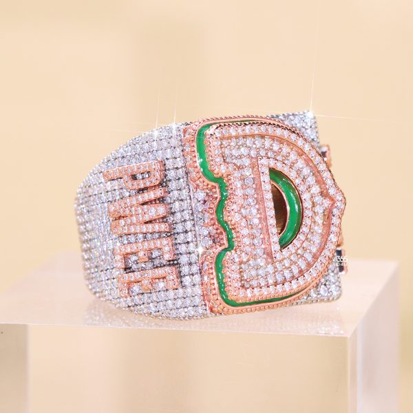 Custom 3D Raised Letter D Ring