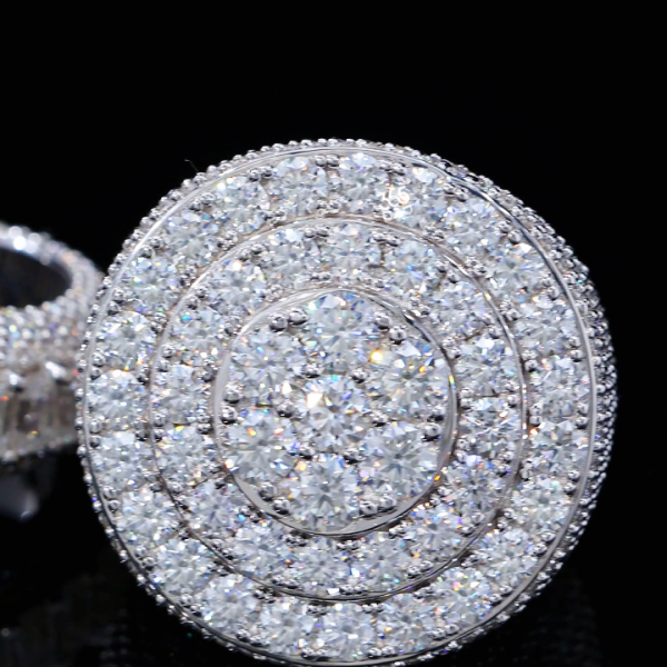 CD25MAY299图片 Men's Iced Round Cluster Ring