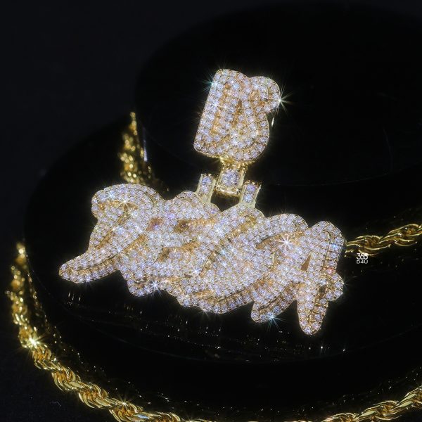 DELSA Custom Brush Letter Mini Pendant