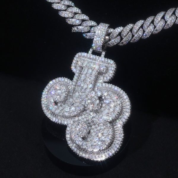 J3 Custom Stacked Pendant with Mixed-Cut Stones