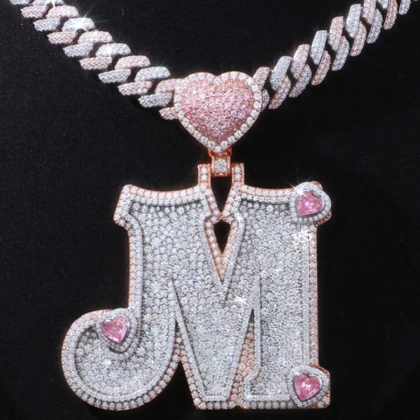 CD25SEP0205图片 Heart-Set Mosaic Initial Pendant — Your Letter, Your Shine