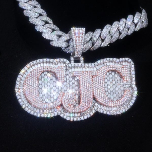 CJC Emerald-Backed Stacked Letter Pendant