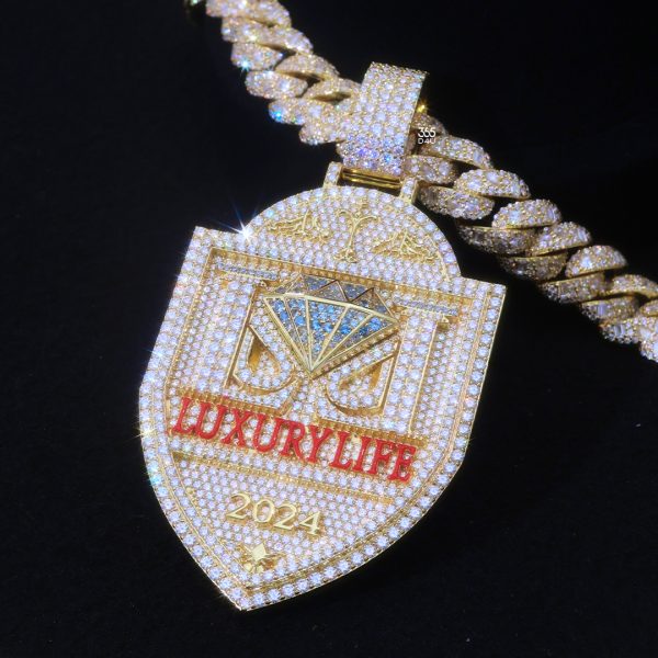 Custom Shield Diamond Pendant