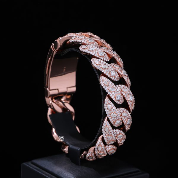 Mosaic Cuban Bracelet with Fancy-Cut Stones