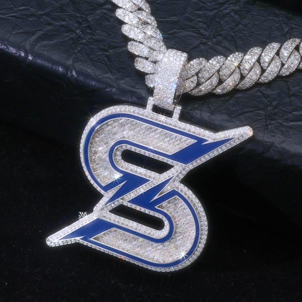 Blue Glow Enamel Logo Pendant