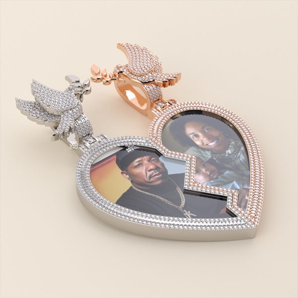 P0024图片 (1) Half Heart Photo Pendant