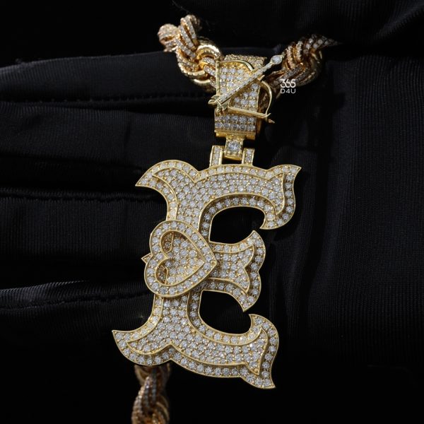 25aug0114图片 E Custom Lab Diamond Jersey Font Pendant