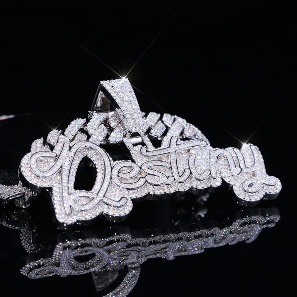 25jul415图片 (1) Destiny Custom Cursive Name Pendant
