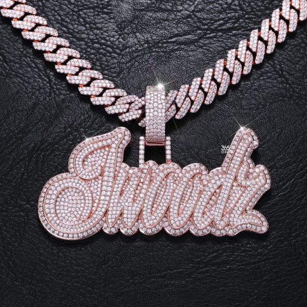 Jwoodz Cursive Script Name Pendant