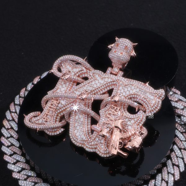 25oct0260图片 (3) KF Vine-Wrapped Letter Pendant with Custom Gun Details