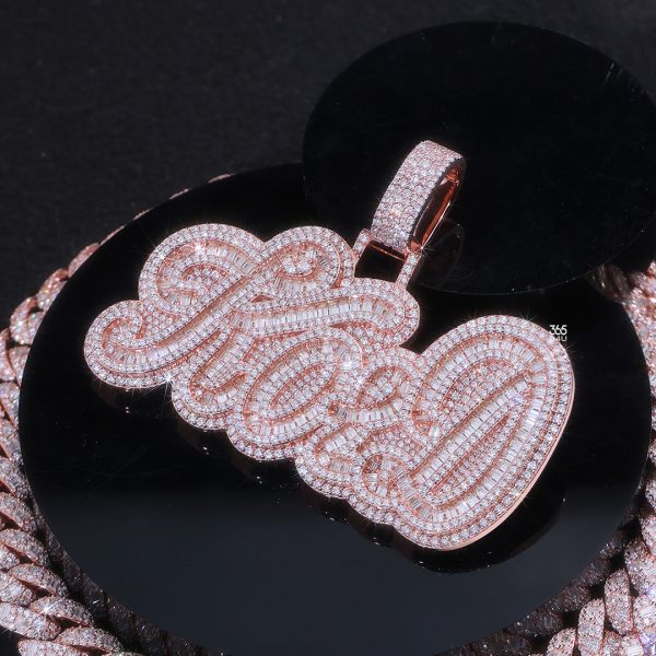 KORD Emerald-Cut Cursive Name Pendant