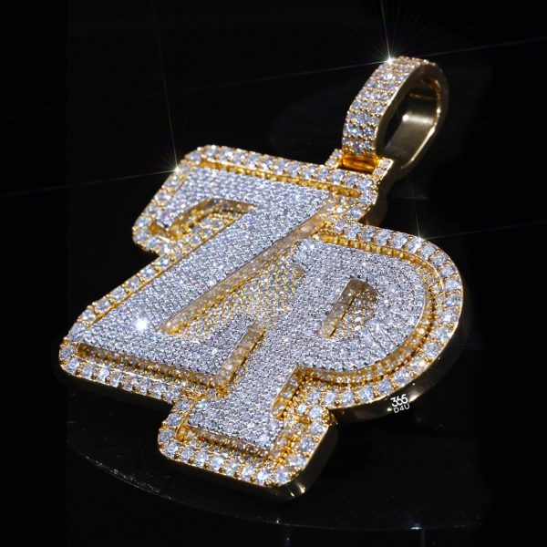 ZP Stacked Letter Pendant with Lab Diamonds
