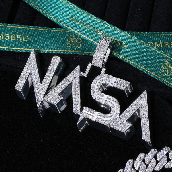 NASA 3D Multi-Letter Lab Diamond Pendant