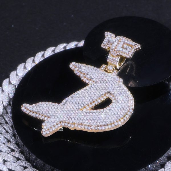 D Brush font Letter Pendant