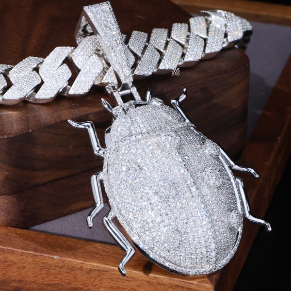 CD25MAR197图片 3D Beetle Pendant With Lab Diamond