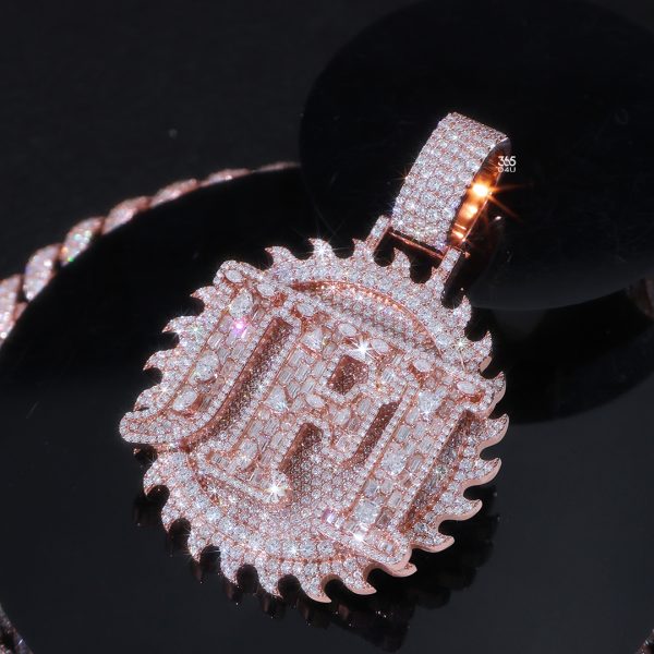 CD25NOV0567图片 (1) Custom Saw-Edge Circle Pendant