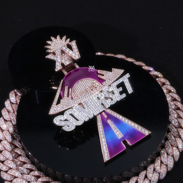 Custom Logo Pendant with Gradient Enamel Finish