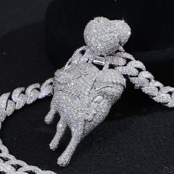 Custom Dripping Heart Lab Diamond Pendant