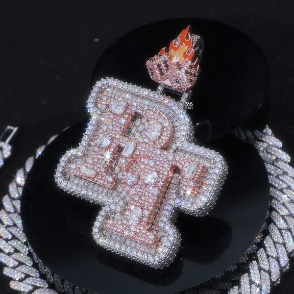 CT26JAN2414图片 (4) RT Stacked Double-Letter Pendant with mosaic setting